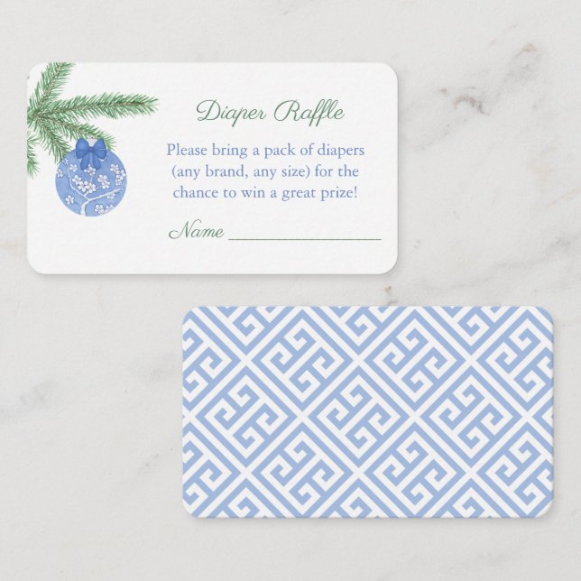 Weihnachtsduschdusche Windelwanne Begleitkarte (Vorne/Hinten)