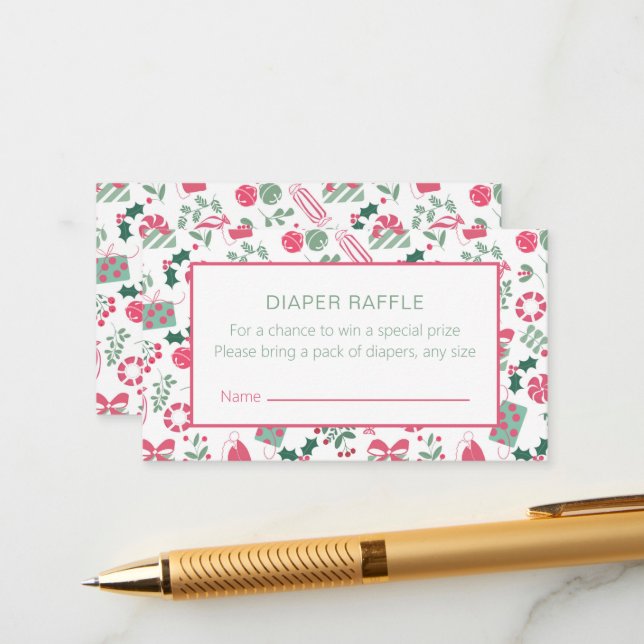 Weihnachtsduschduschmaschine Windelwanne Begleitkarte (Vorderseite/Rückseite Beispiel)