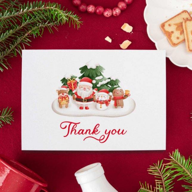 Weihnachtsdusche Flat Danke Karte (Santa Baby Shower Thank you card)