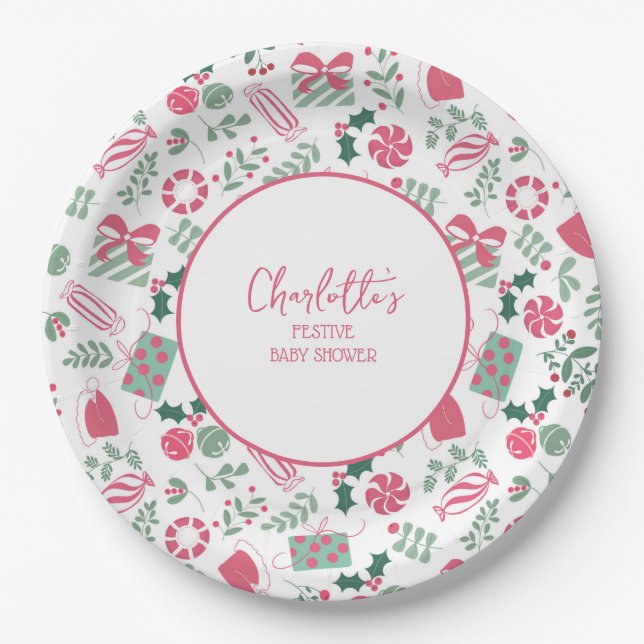 Weihnachtsdusche Pappteller (Vorderseite)