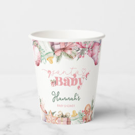 Weihnachtsdusche Pink Santa Baby Pappbecher