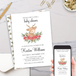 Weihnachtsdusche Poinsettia Kleine Hirsche Einladung
