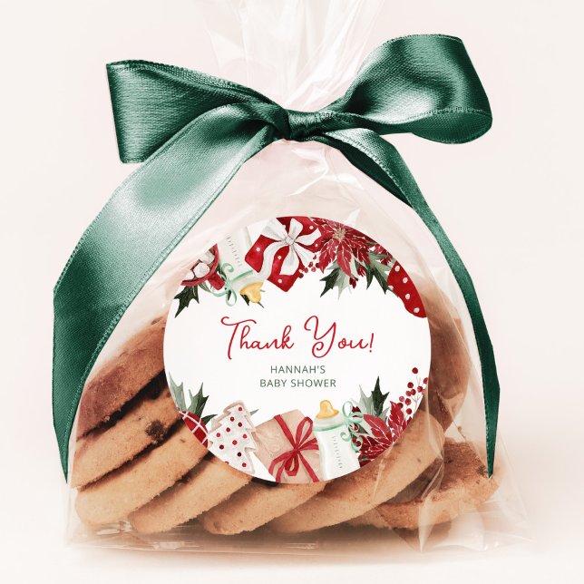 Weihnachtsdusche Vielen Dank für Ihr Interesse Runder Aufkleber (Von Creator hochgeladen)