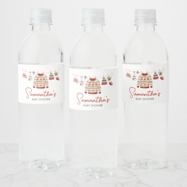 Weihnachtsdusche Wasserflaschenetikett (Flaschen)