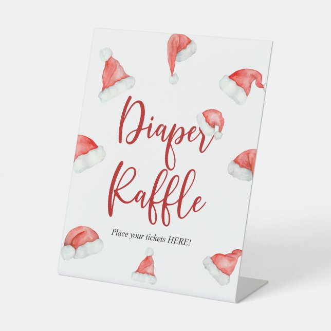 Weihnachtsdusche Weihnachtsdusche Windeln Raffle-Z Sockelschild (Vorderseite)