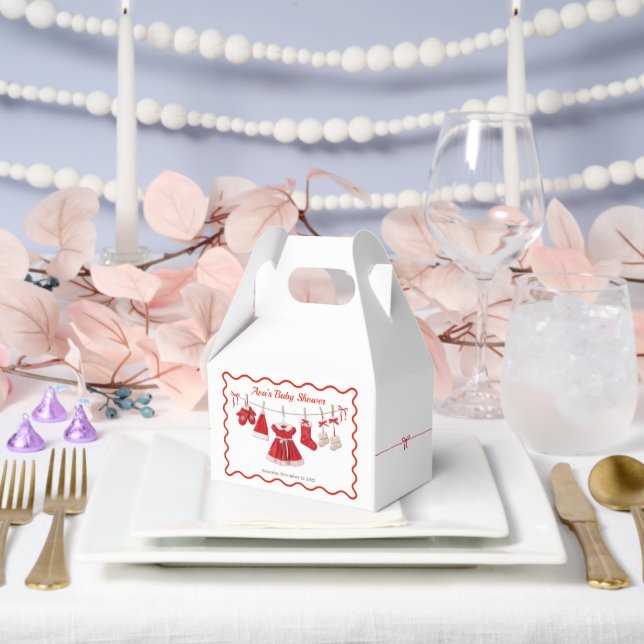 Weihnachtsdusche | Weihnachtskleidung rot/weiß Geschenkschachtel (Hochzeit)