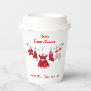 Weihnachtsdusche Weihnachtskleidung rot/weiß Pappbecher