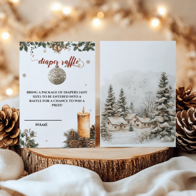 Weihnachtsdusche Weihnachtsmann Raffle Baby Dusche Begleitkarte (Von Creator hochgeladen)