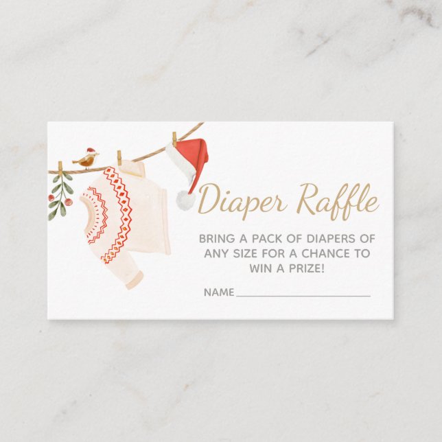 Weihnachtsduschmaschine Windeln Begleitkarte (Vorderseite)