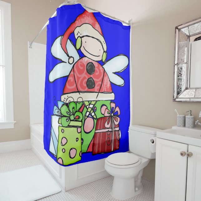 Weihnachtsduschvorhang Blau Duschvorhang (Beispiel)