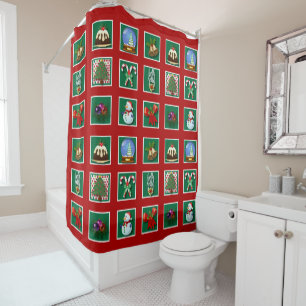 Weihnachtsduschvorhang "Quilt" Duschvorhang