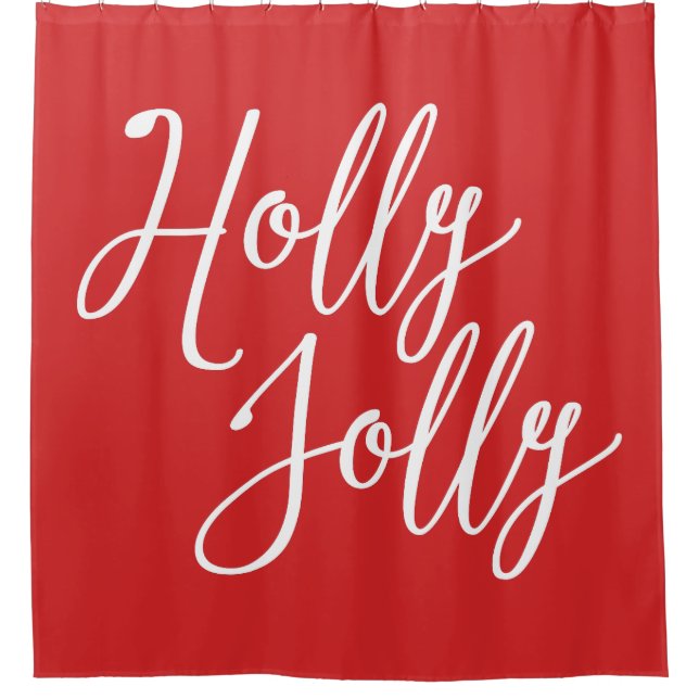Weihnachtsduschvorhang Red Holly Jolly Duschvorhang (Vorderseite)