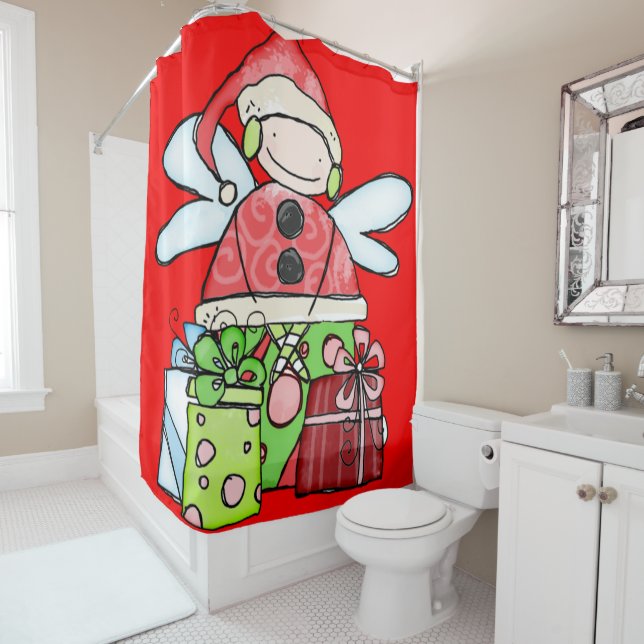 Weihnachtsduschvorhang Rot Duschvorhang (Beispiel)
