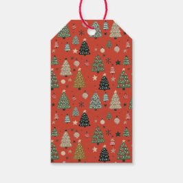 Weihnachtsecho-Rotes Geschenk-Tag Geschenkanhänger