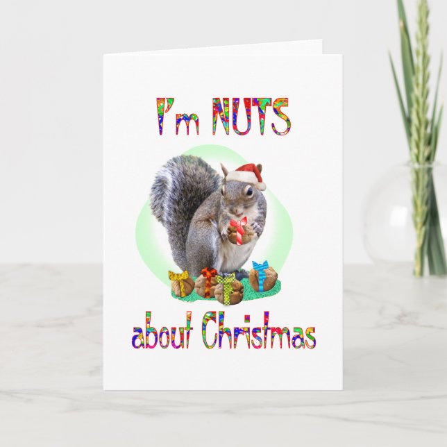 Weihnachtseichhörnchen Feiertagskarte (Vorderseite)