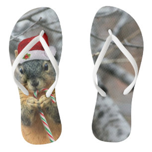 Weihnachtseichhörnchen Flip Flops
