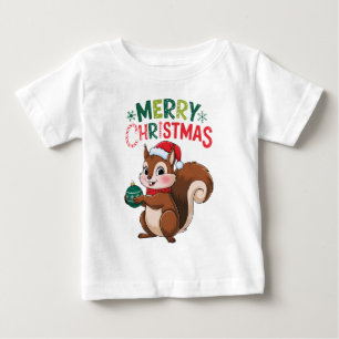 Weihnachtseichhörnchen mit Weihnachtsball Baby T-shirt