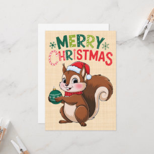 Weihnachtseichhörnchen mit Weihnachtsball Einladung