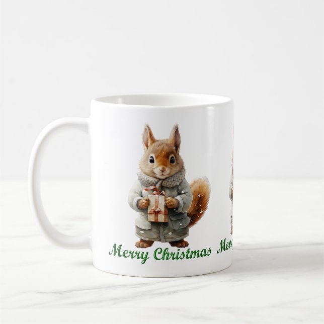 Weihnachtseichhörnchen-Tasse Kaffeetasse (Links)