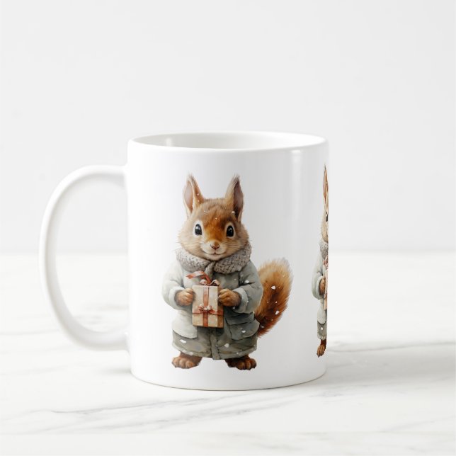 Weihnachtseichhörnchen-Tasse Kaffeetasse (Links)