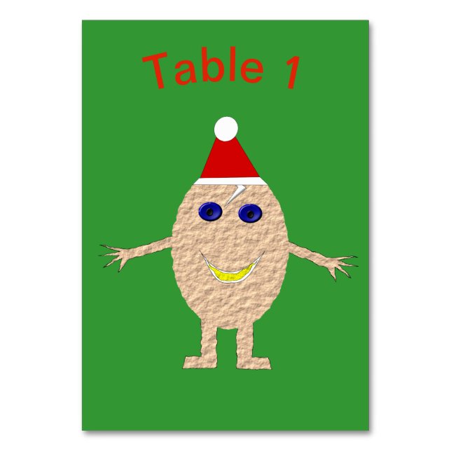 Weihnachtseifer Custom Tablecard Tischnummer (Vorderseite)