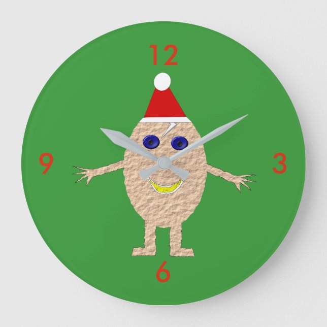 Weihnachtseifer-Uhr Große Wanduhr (Vorderseite)