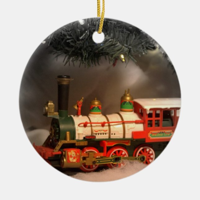 Weihnachtseilzug Keramik Ornament (Vorne)