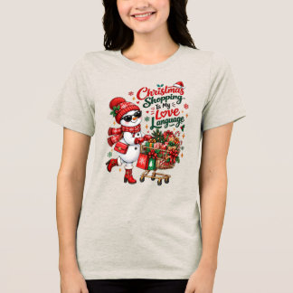 Weihnachtseinkaufen ist meine Liebessprache Schnee Tri-Blend Shirt