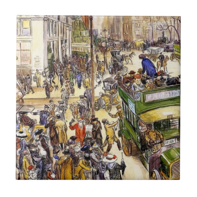 Weihnachtseinkäufer auf der Fifth Avenue (New York Fliese (Vorderseite)