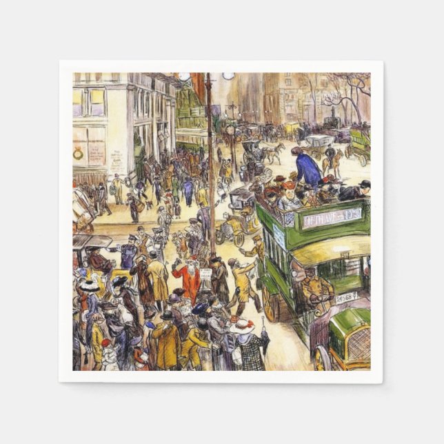 Weihnachtseinkäufer auf der Fifth Avenue (New York Serviette (Vorderseite)