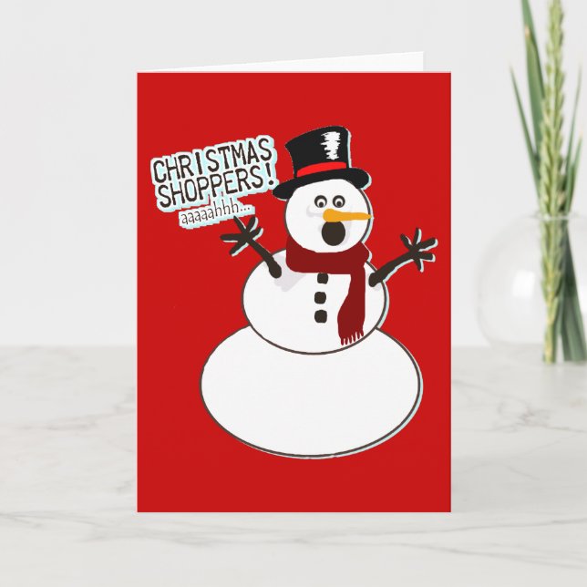 Weihnachtseinkäufer! Feiertagskarte (Vorderseite)