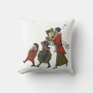 Weihnachtseinkaufsvergnügen im Vintage-Stil für di Kissen