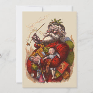 Weihnachtseinladung im viktorianischen Stil mit Sa Einladung