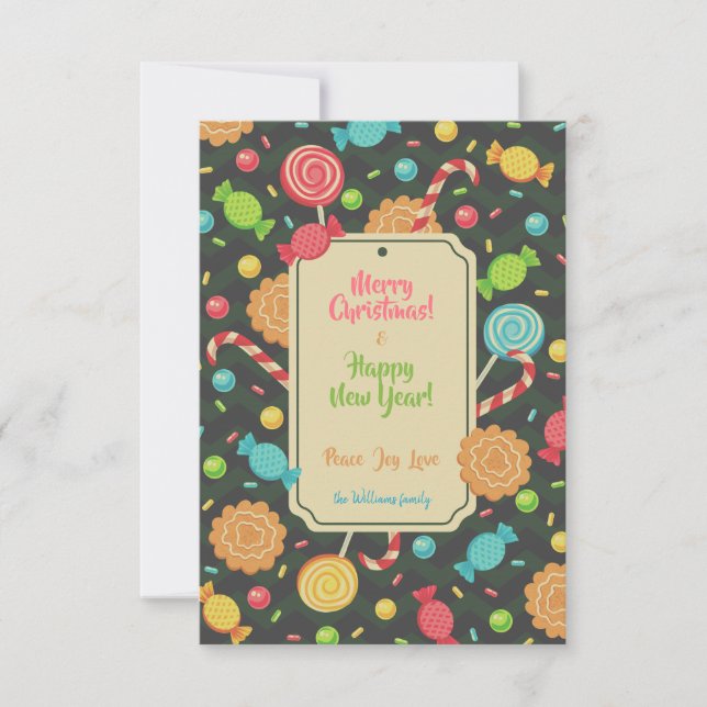 Weihnachtseinladung mit Bonbons Einladung (Vorderseite)