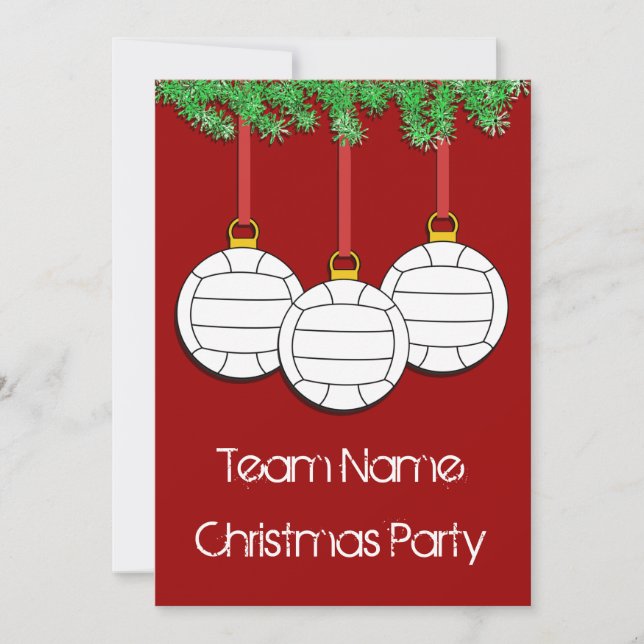 Weihnachtseinladungen für Volleyball Einladung (Vorderseite)
