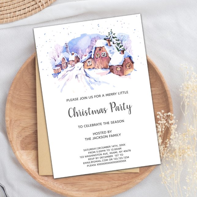 Weihnachtseinladungen im Schneehaus Einladung (Snow House Christmas Invitations)