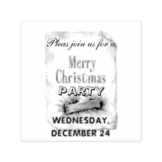 Weihnachtseinladungskarten Permastempel (Design)