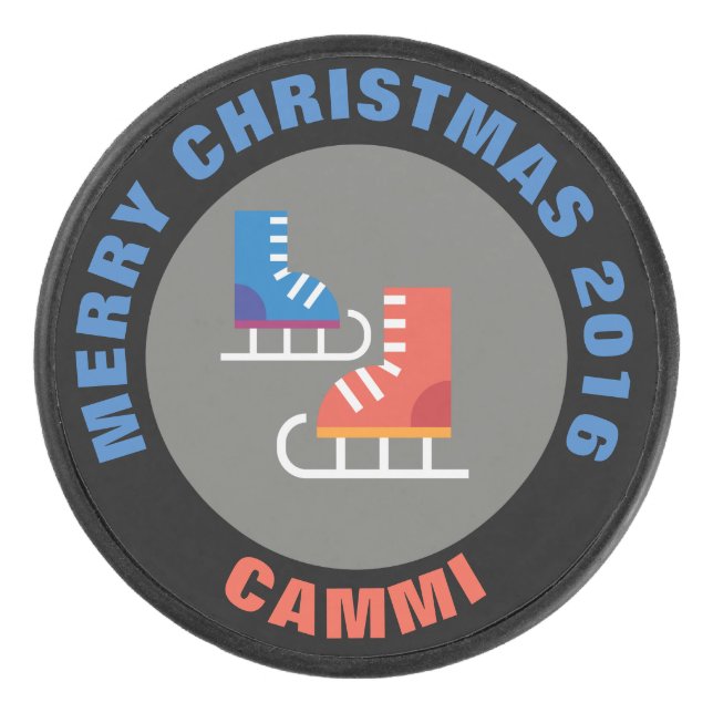 Weihnachtseis-Skate Hockey Puck (Vorderseite)