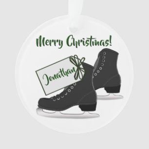 Weihnachtseis-Skate Rund Acrylschmuck Ornament