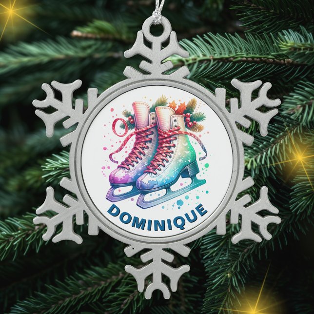 Weihnachtseis-Skate Zwitter-Schneeflocken Schneeflocken Zinn-Ornament (Von Creator hochgeladen)