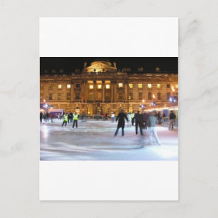 Weihnachtseis-Skaten Feiertagspostkarte