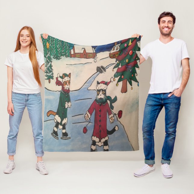 Weihnachtseis-Skaten Fleecedecke (Beispiel)