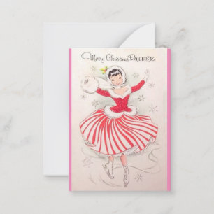 Weihnachtseis-Skaten-Karte für Tochter Mitteilungskarte