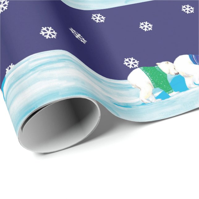 WeihnachtsEisbären Geschenkpapier (Rolleneckpunkt)