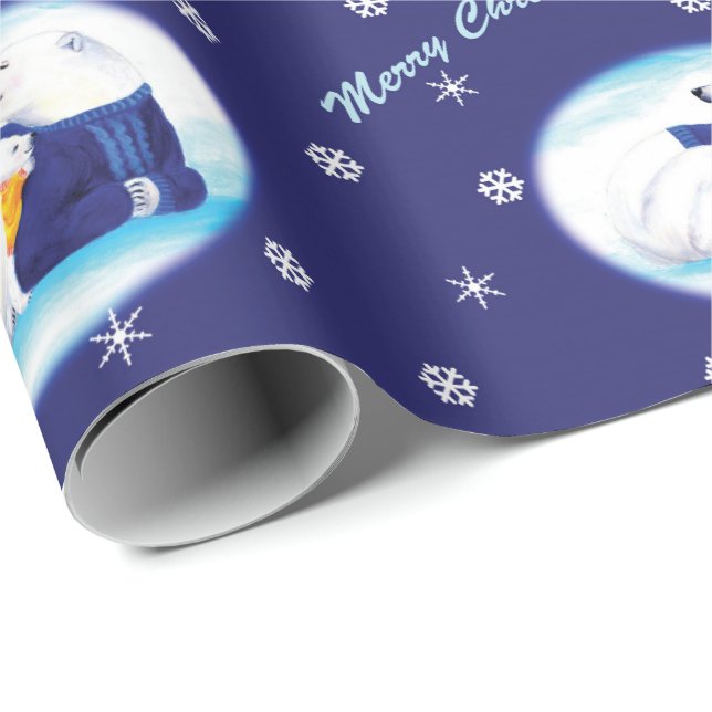 WeihnachtsEisbären Geschenkpapier (Rolleneckpunkt)