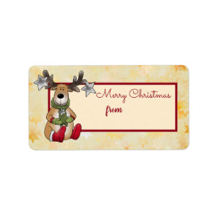 Weihnachtselch Adressaufkleber