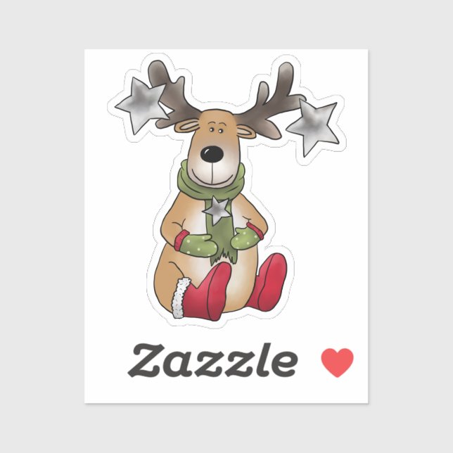 Weihnachtselch  aufkleber (Blatt)