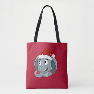 Weihnachtselefant Cartoon Tote Tag