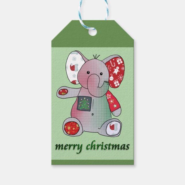 Weihnachtselefant Geschenkanhänger (Vorderseite)