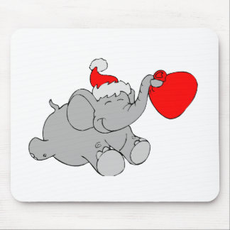 Weihnachtselefant-Herz Mousepad